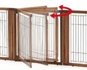 リッチェル ペット用 木製3ウェイサークル 6面50H ブラウン