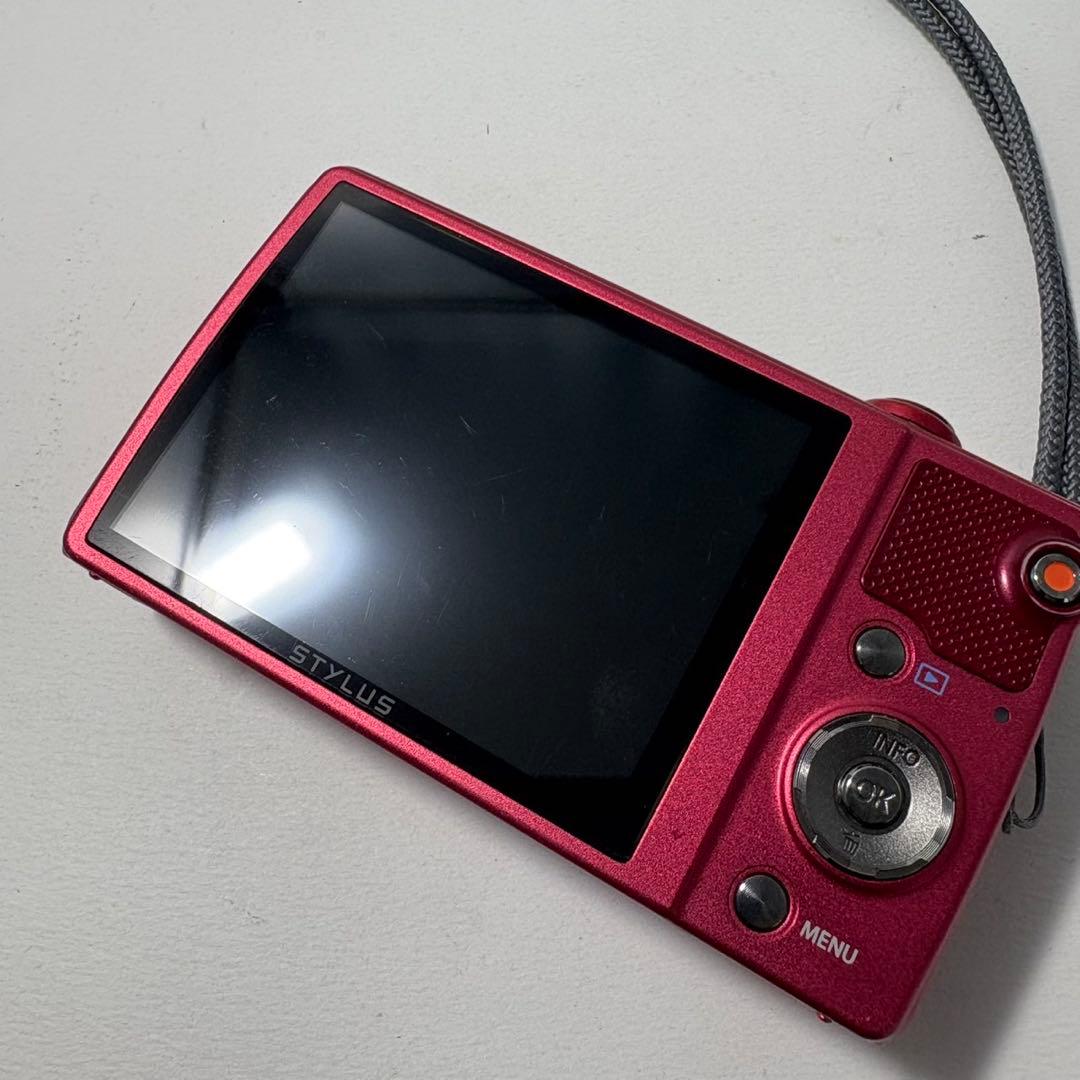 【美品】OLYMPUS VR-37 オリンパス レッド 赤 デジタルカメラ