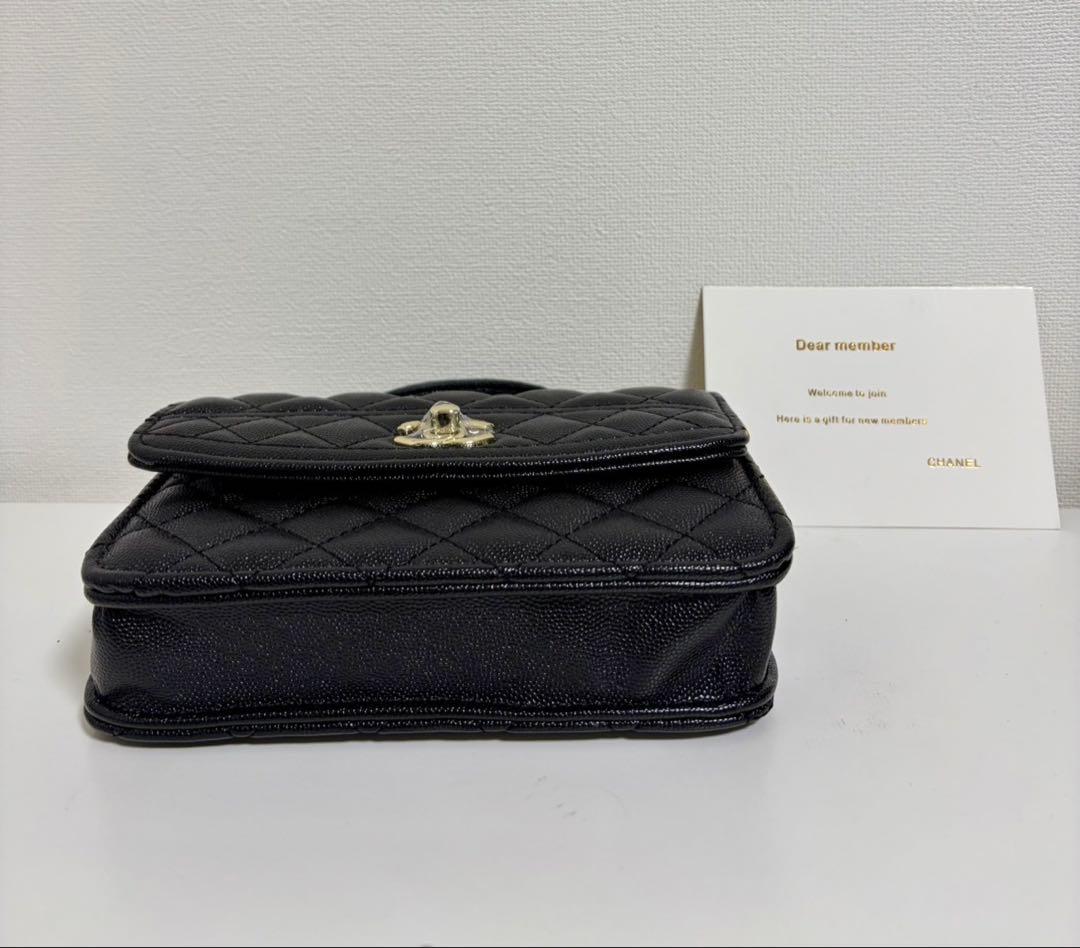 シャネル ノベルティ トップハンドル ショルダーリュックバッグ キャビアスキン