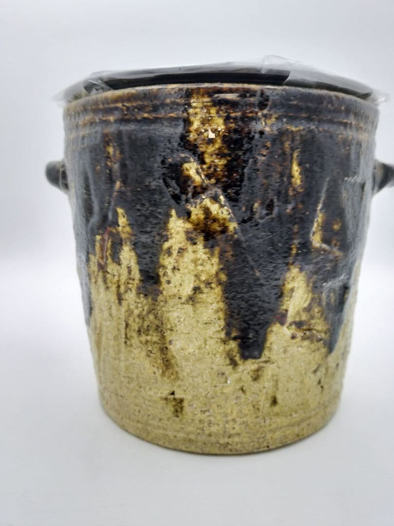 b385 【新品・未使用】水指 焼貫 川崎和楽 木箱 茶道具