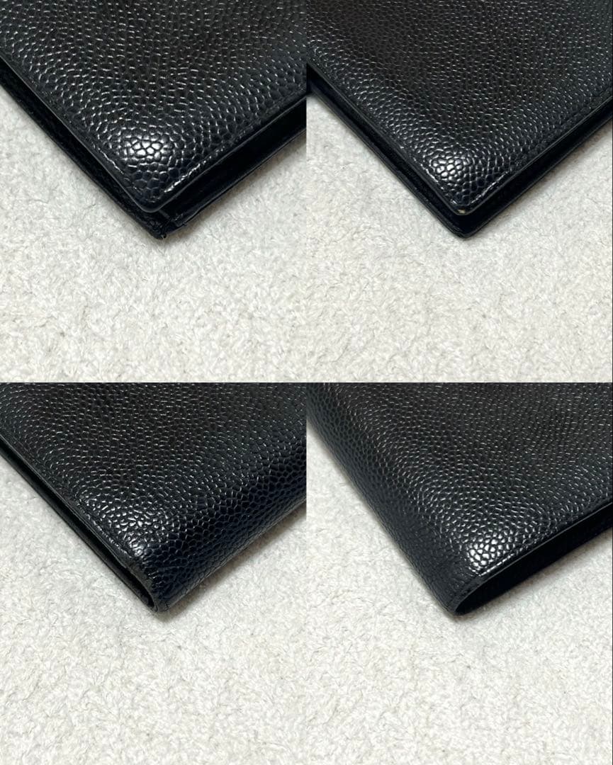 美品❗️ CHANEL シャネル　ココマーク　キャビアスキン　長財布　ブラック