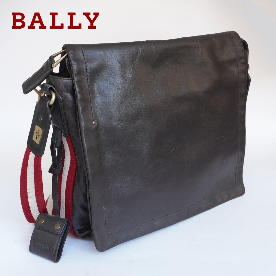 Bally バリー ショルダーバッグ レザー トローブ ビジネス 黒 メンズ