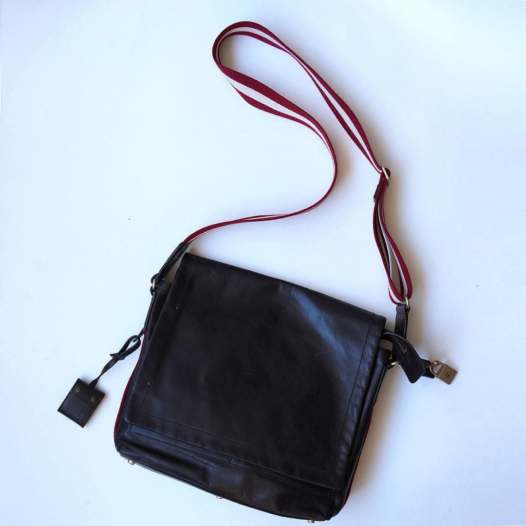 Bally バリー ショルダーバッグ レザー トローブ ビジネス 黒 メンズ