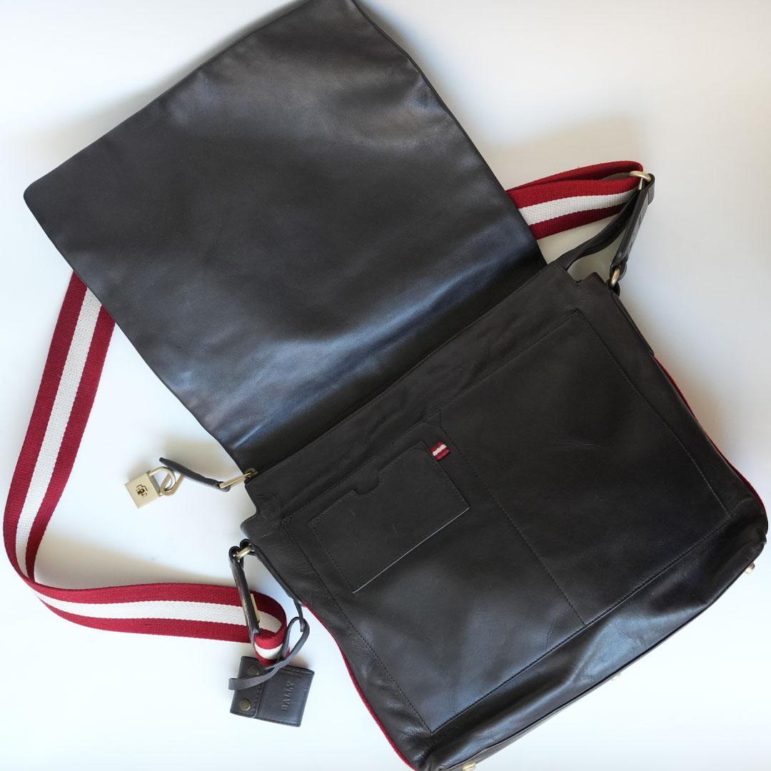 Bally バリー ショルダーバッグ レザー トローブ ビジネス 黒 メンズ