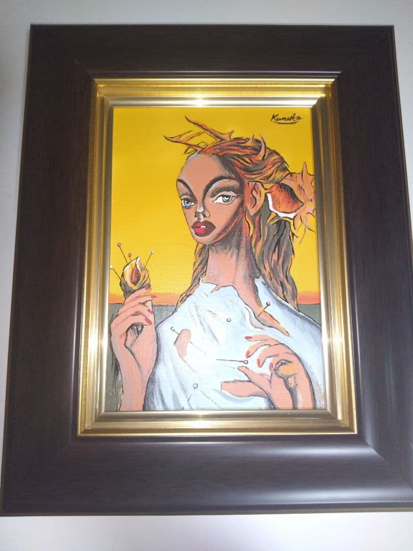 金子国義、絵画、油彩、SM号、暁オ閉じる女、新品額縁、肉筆、鴨居玲、高塚省吾。