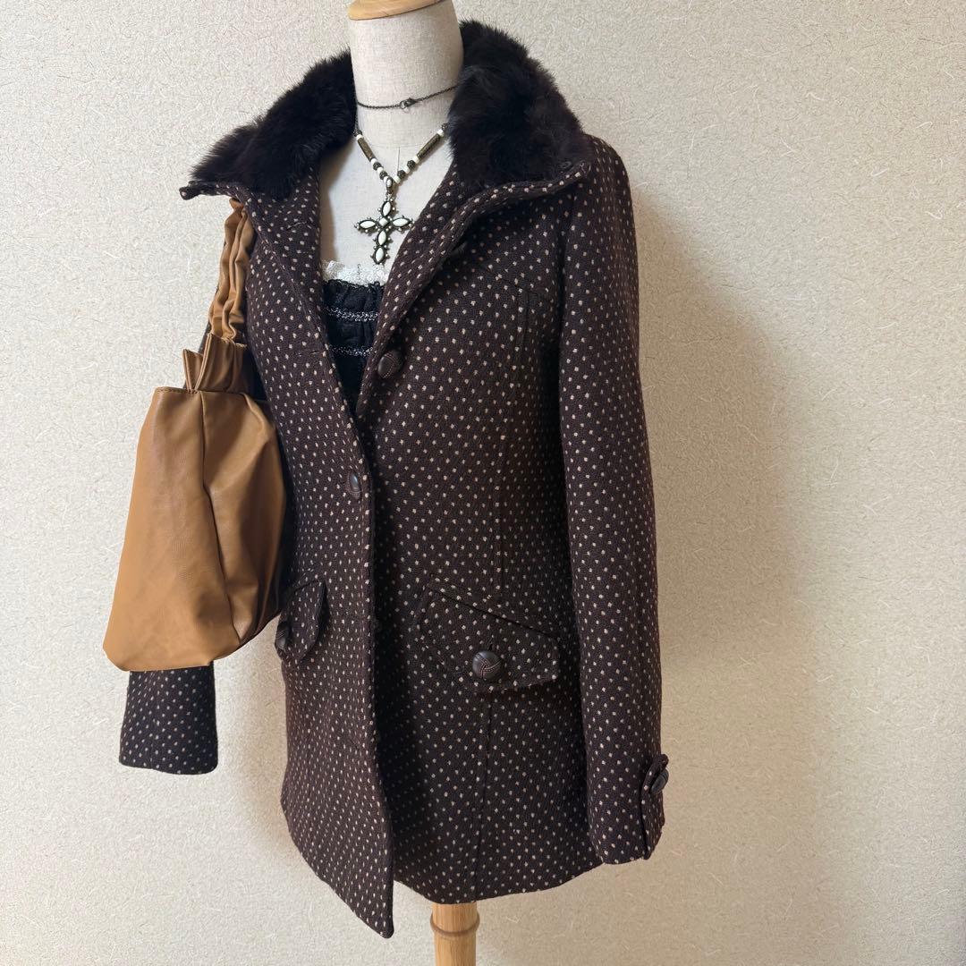 ॰˳ཻ̊✩ギャル 姫ギャル 平成ギャル コート 森ガール 水玉 ドット コート