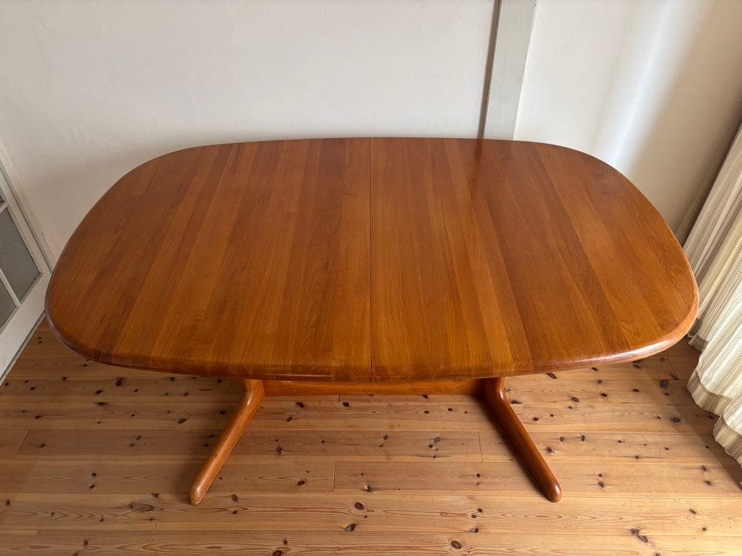 GUDME/北欧ヴィンテージ　チーク　オーバルエクステンションテーブル