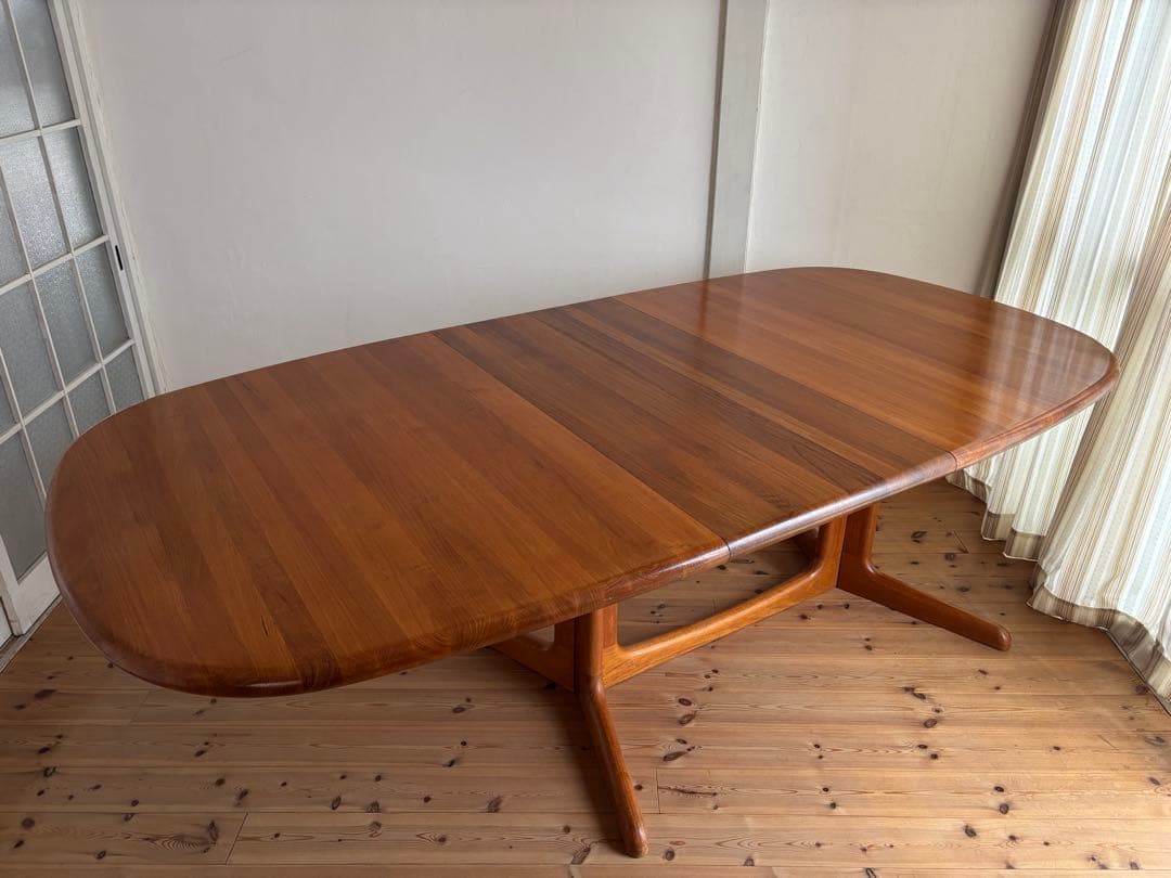 GUDME/北欧ヴィンテージ　チーク　オーバルエクステンションテーブル