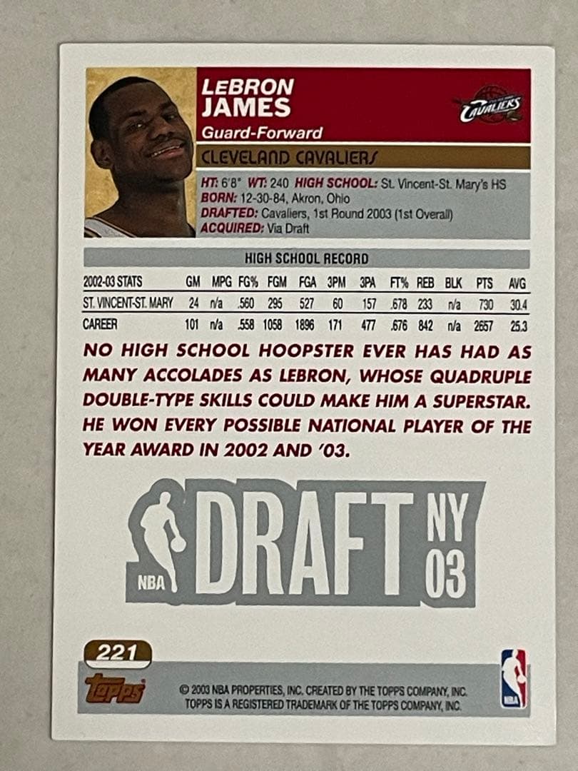 NBAカード レブロンジェームズ ルーキー