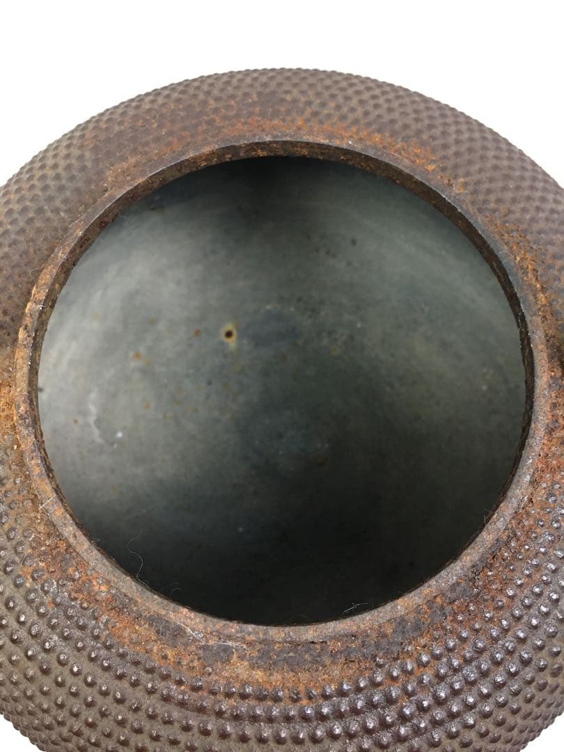 S167平丸霰地紋 鉄瓶 釜師 佐藤浄清造 共箱 茶道具