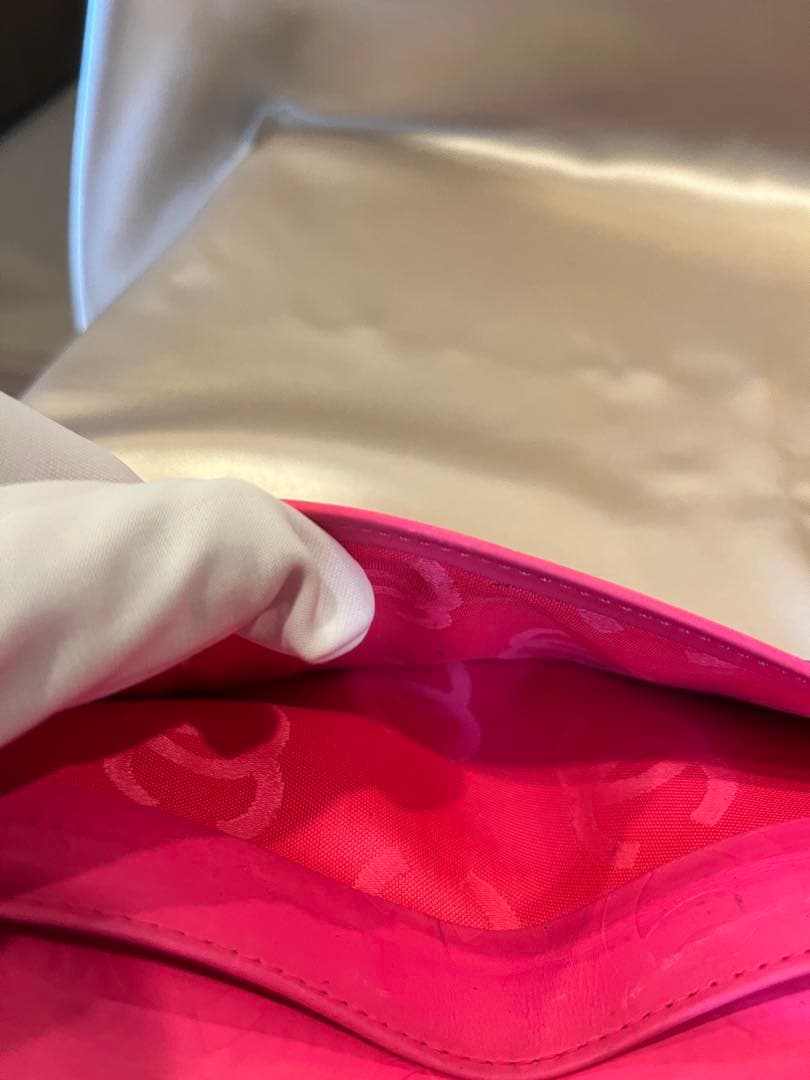 シャネル CHANEL カンボンライン 長財布 ブラックピンク 正規品リペア済み