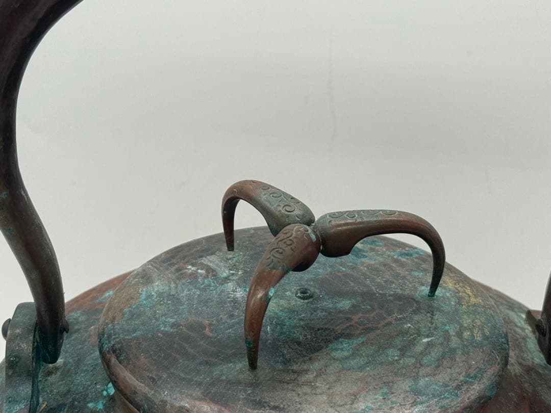 時代　銅製　塗金鎚起　銅水注　約2.5kg 茶道具　在銘　送料込み251219