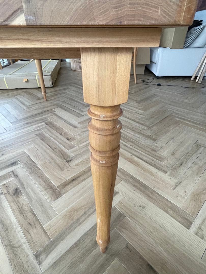 【R様御検討中】 クルミ無垢材　ダイニングテーブル　北欧　ろくろ足　ターンレッグ