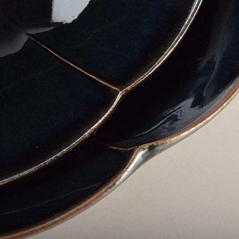 和食器　常滑焼　轍窯　久田重義作　天目組鉢　五客　共布共箱　V　R9221