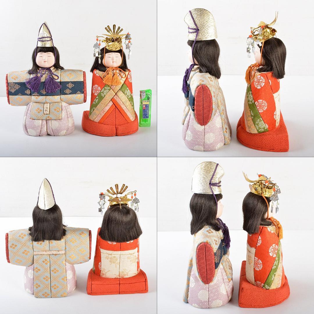 伝統工芸　真多呂作　木目込み人形　古今人形　雛人形　立雛　共箱　V　R5713