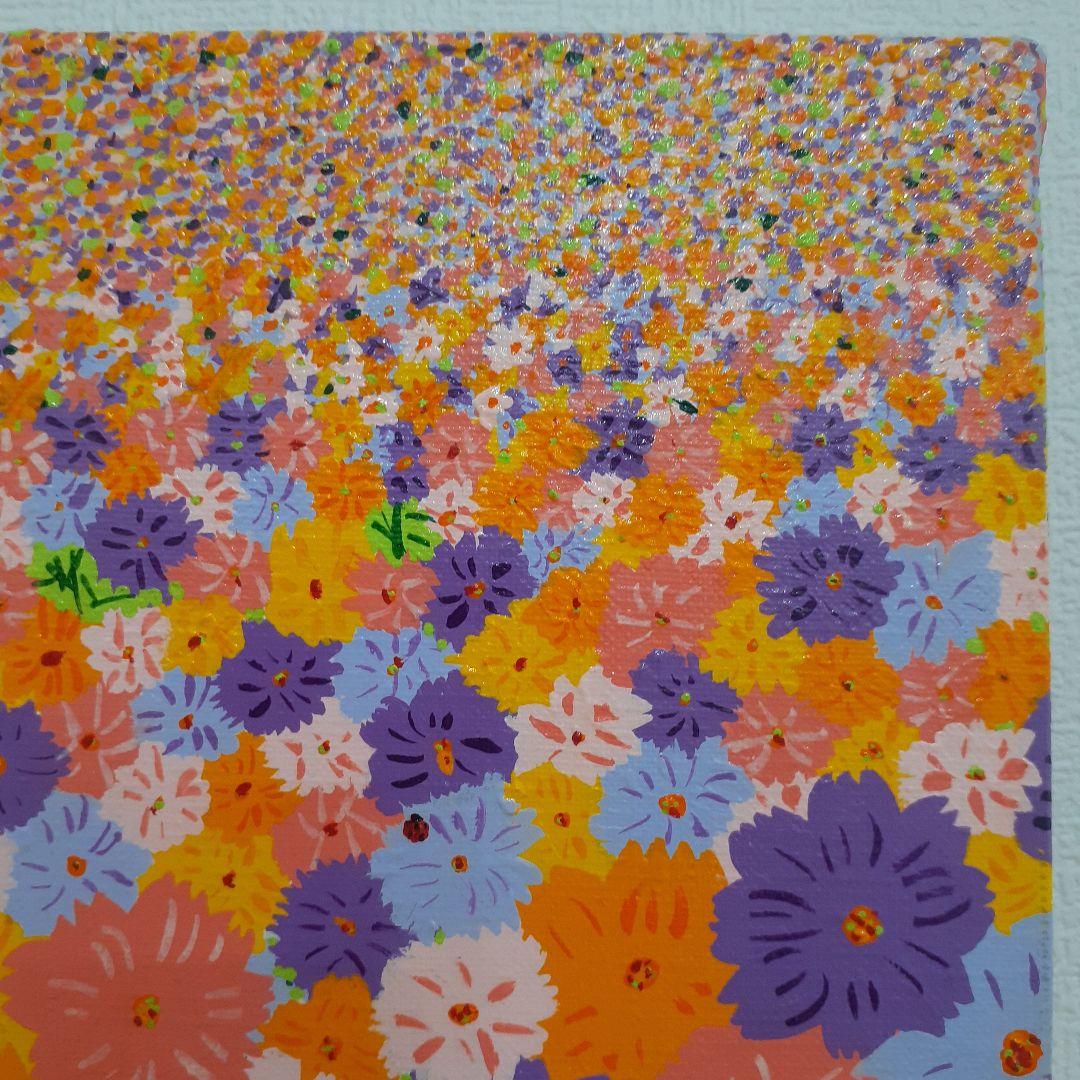 ハッピーコスモス畑　F6号キャンバス　アクリル絵の具　画家　小楠アキコ作品