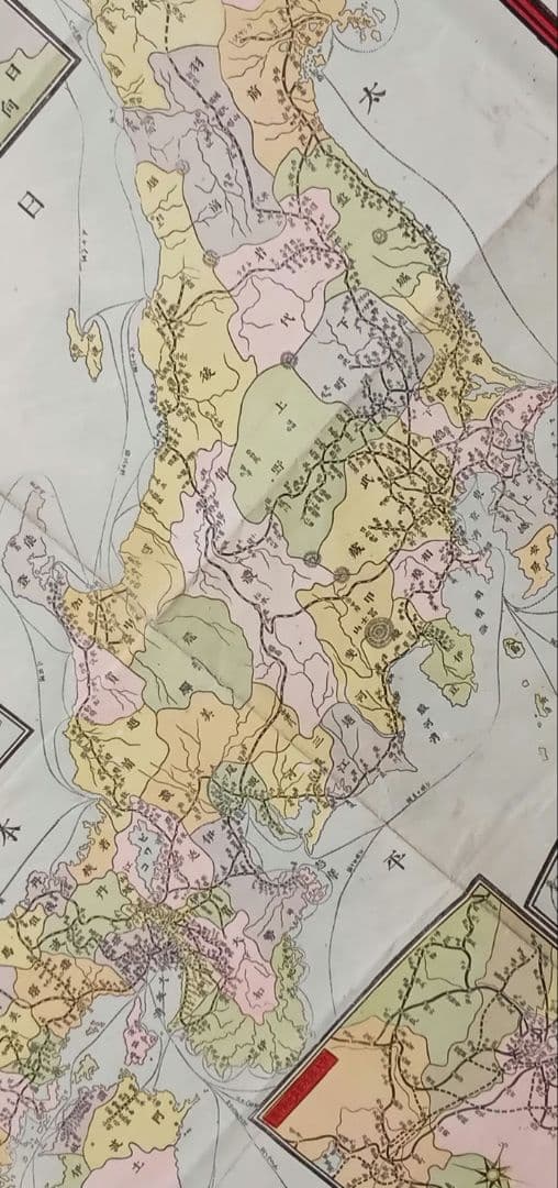 大日本全国鉄道航路細見地図（引札、石板画)明治33年出版