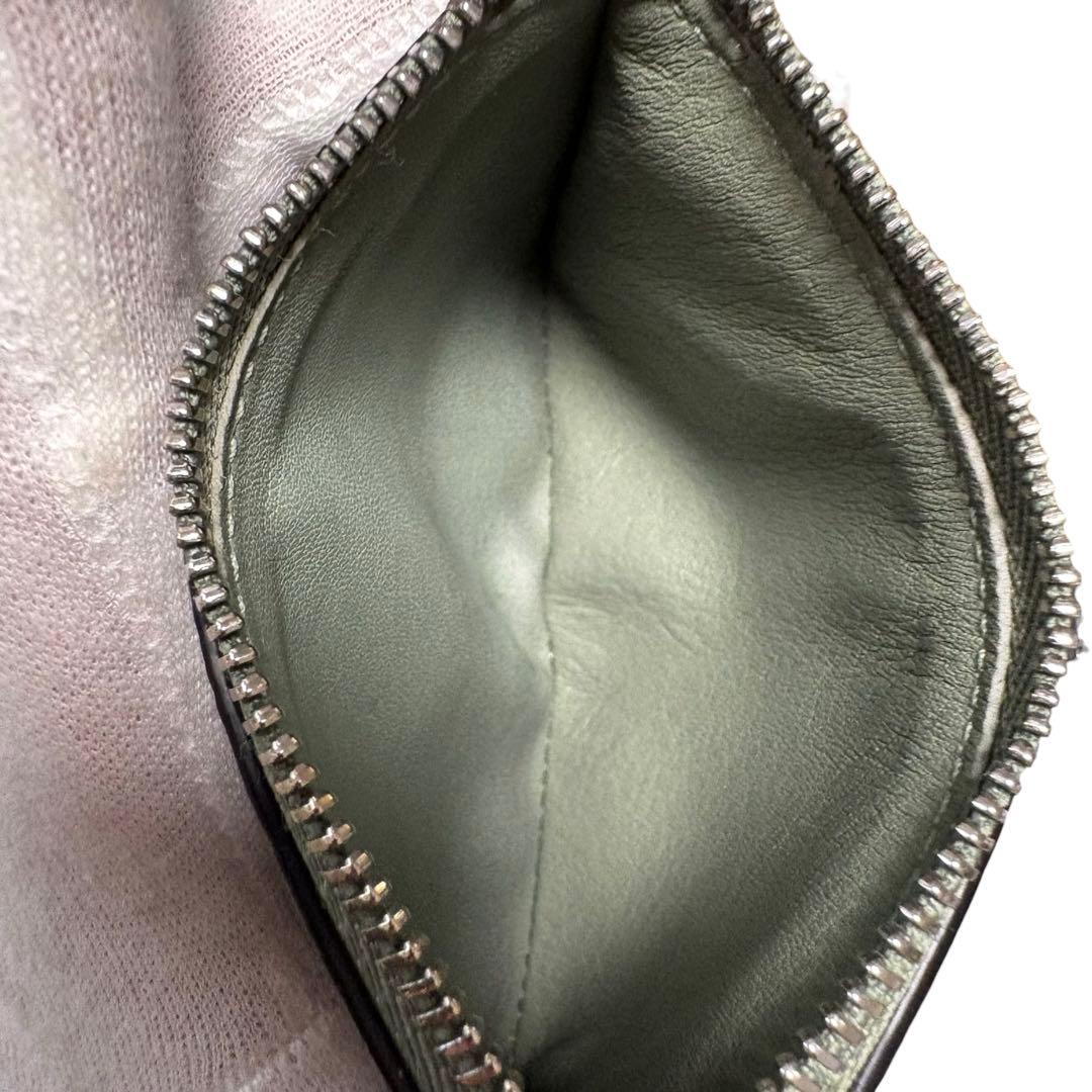 美品　ロエベ　バーティカルウォレット　スモール　三つ折り　レザー　ダークグレー