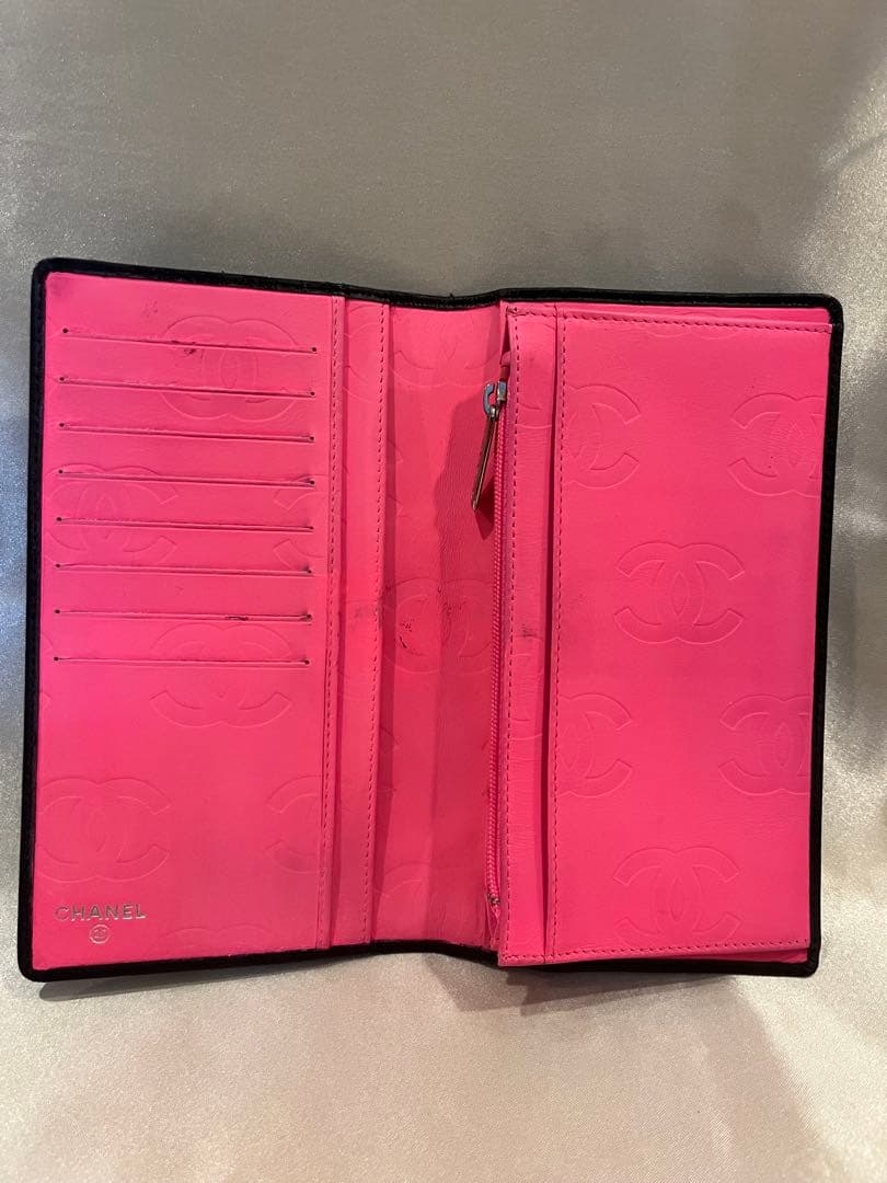 CHANEL 二つ折り長財布 カンボンライン　正規品