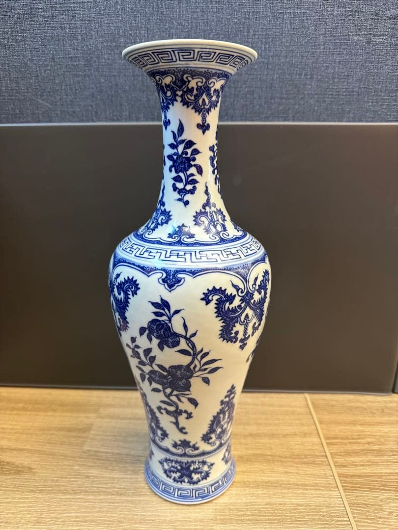 1513 中国大清乾隆年製銘青花瓶　官窯唐物　古美術品　染付