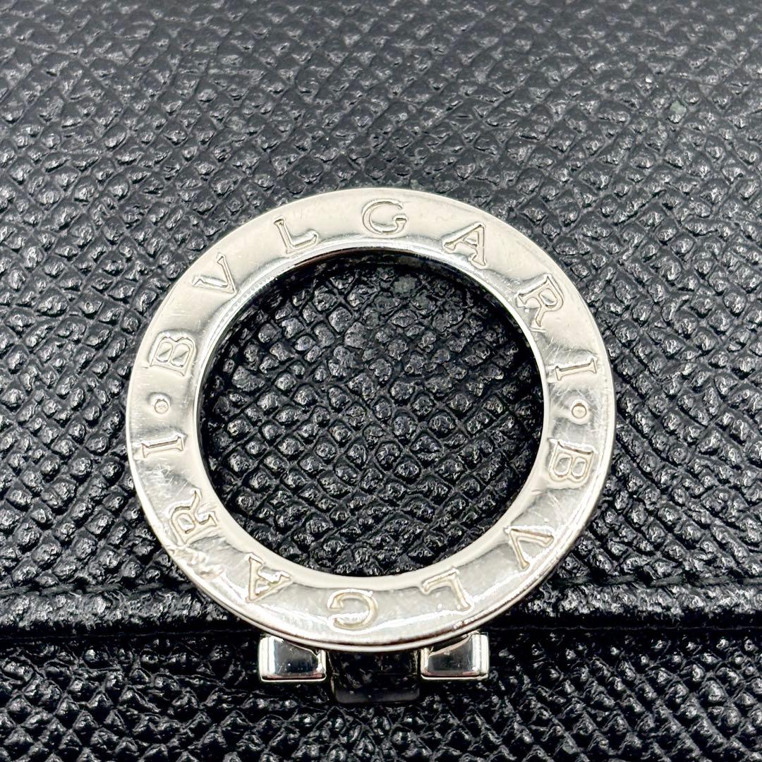 付属品完備✨️ブルガリ ロゴクリップ 6連レザーキーケース 黒 シルバー金具