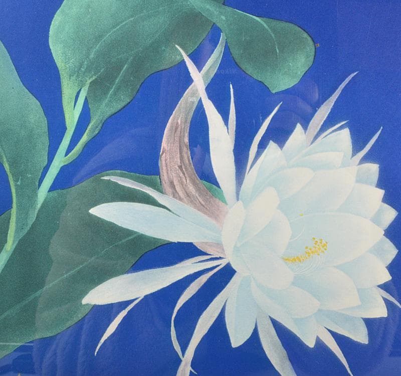 大日本絵画巧芸美術株式会社制作　牧進　陶板画　「月下美人」額装 CR4493C