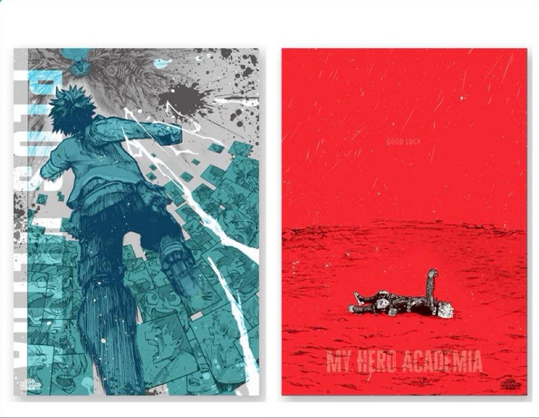 僕のヒーローアカデミア 原画展 A2アートポスター2枚セット 轟焦凍 【頑張れ】