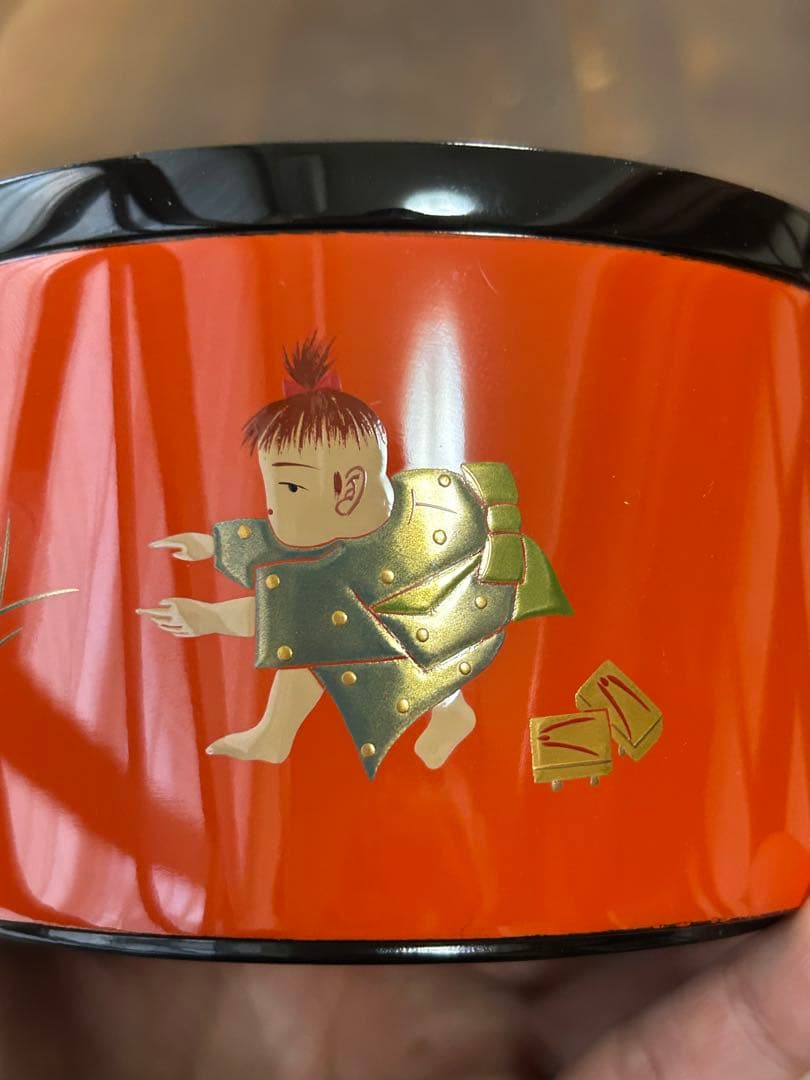 輪島塗　輪島漆器　摂田照彦　キャンディーボックス　童蒔絵　高級漆器　希少　レア