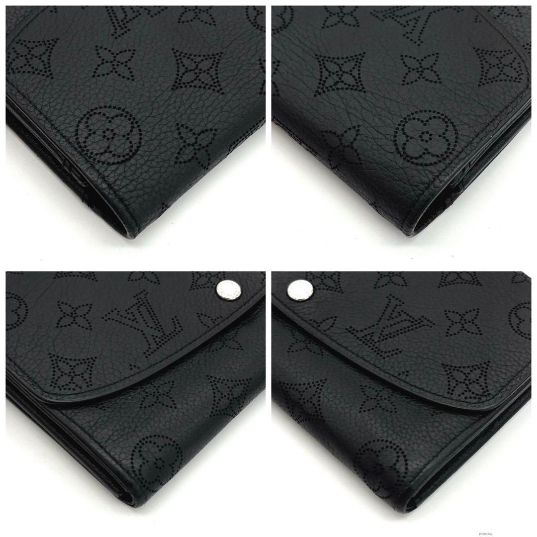 ルイヴィトン マヒナ ポルトフォイユ イリス 二つ折り 長財布 黒 ノワール