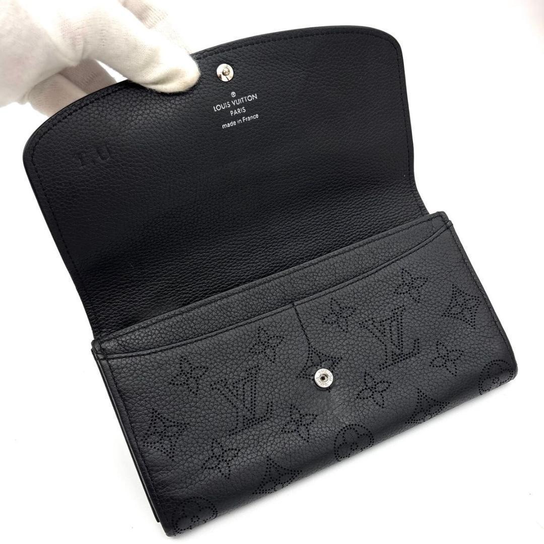 ルイヴィトン マヒナ ポルトフォイユ イリス 二つ折り 長財布 黒 ノワール
