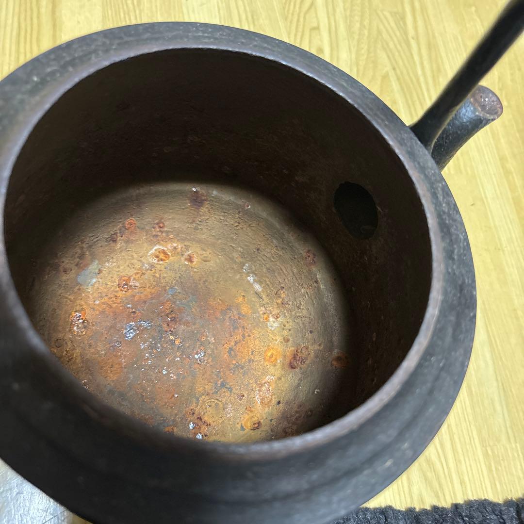 南部鉄器耕分堂鋳鉄製 大鉄瓶 3Lアラレ模様