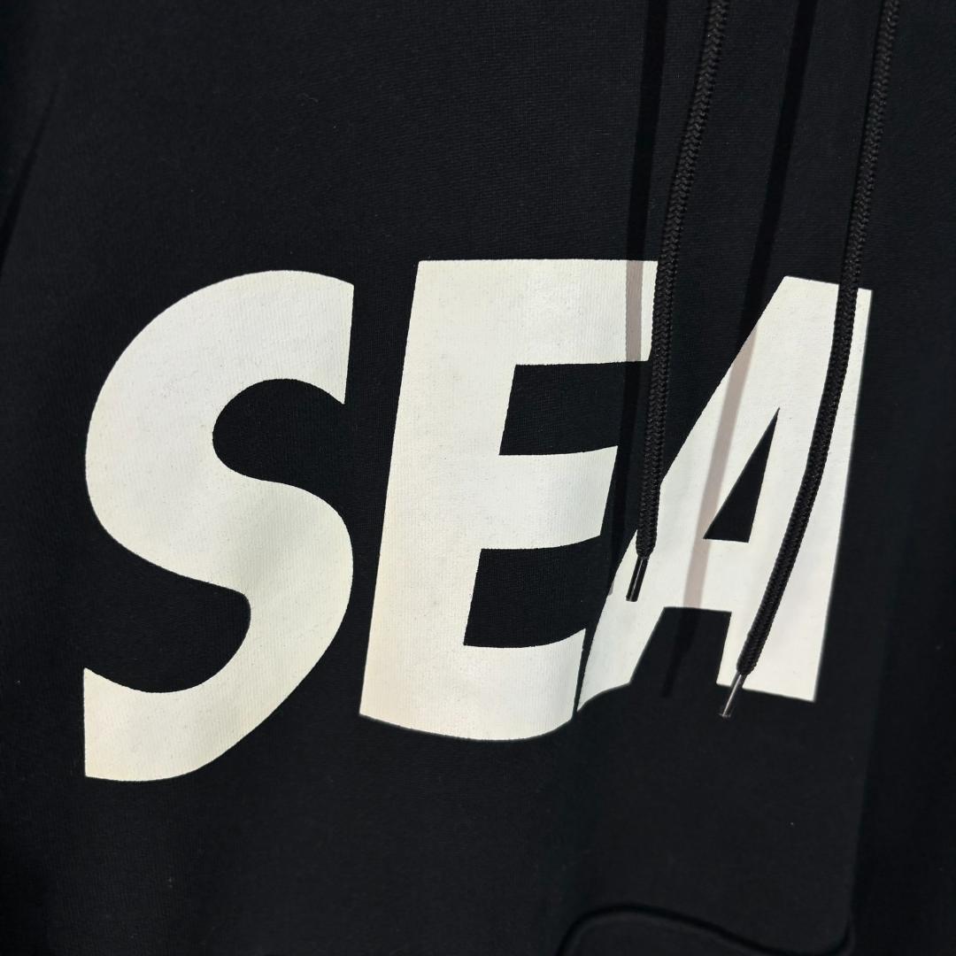 WIND AND SEA ビッグロゴ バックプリント パーカー L ブラック