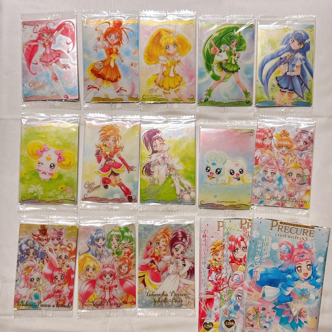 プリキュア ウエハース カード 3弾 コンプ ＋ パッケージ ＋ おまけ