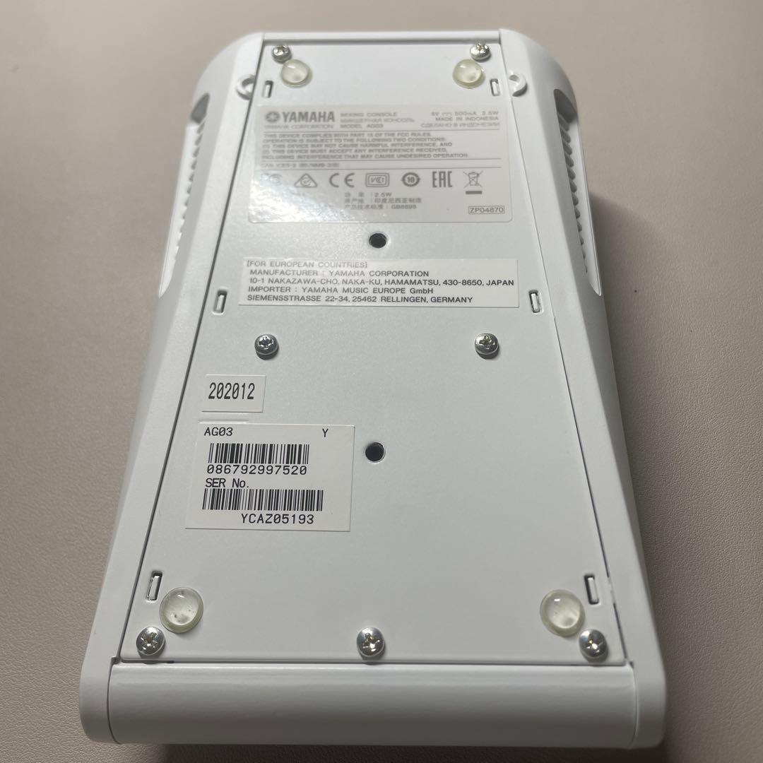 美品　YAMAHA AG03 オーディオインターフェース ホワイト