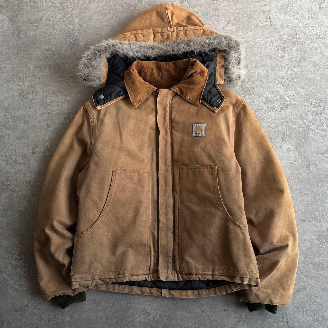 90's■USA製■carhartt トラディショナルジャケット 短丈 フード付