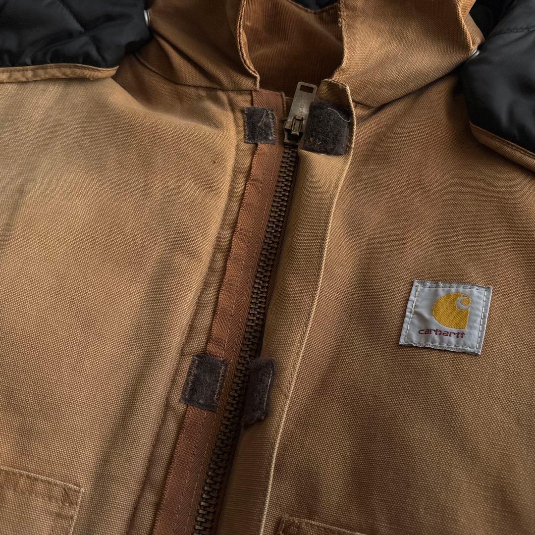 90's■USA製■carhartt トラディショナルジャケット 短丈 フード付
