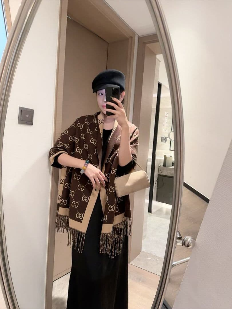 ロゴ ストール ブラウン60*180