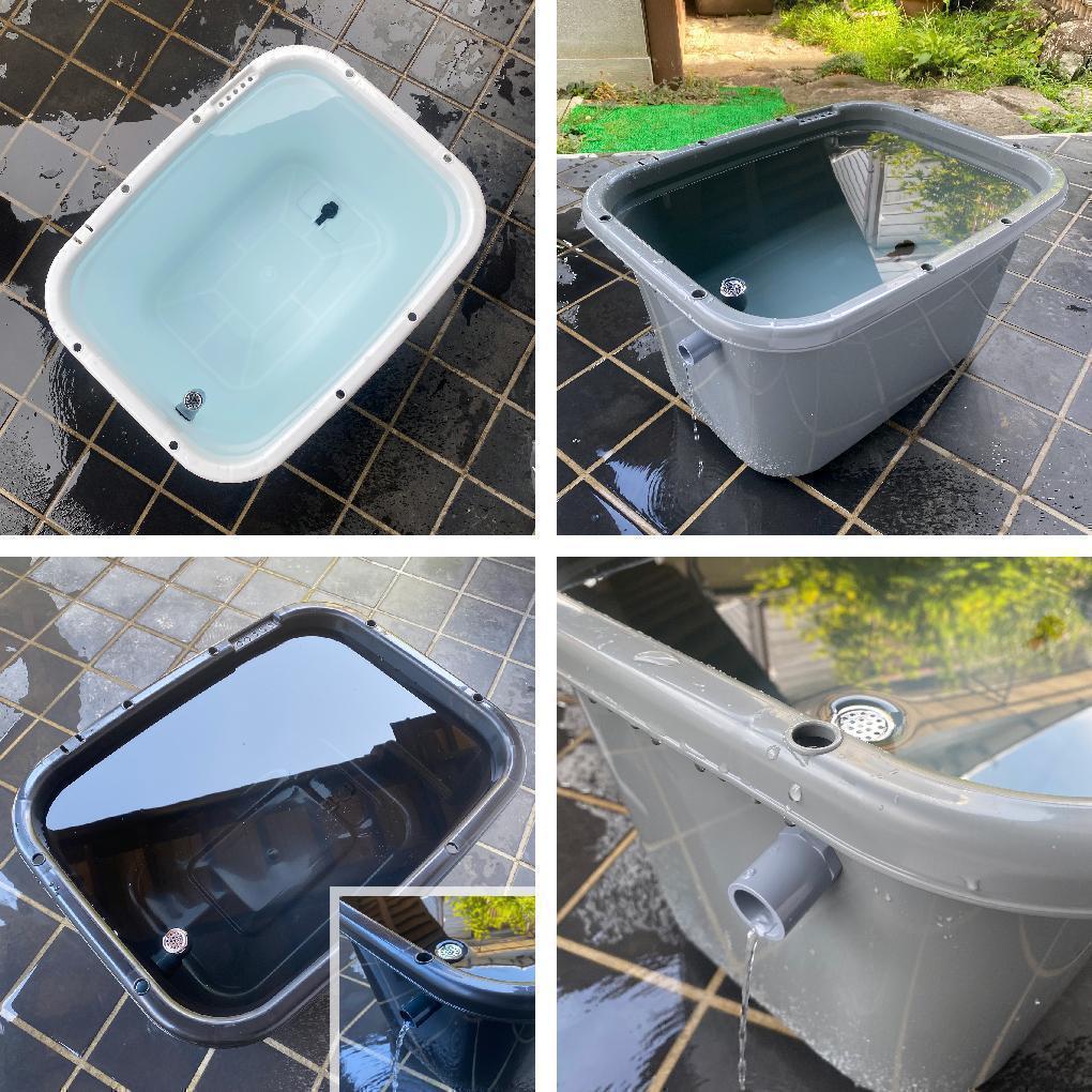 メダカ飼育ケース 56㍑x3個 白黒灰あり 大雨対策 金魚飼育容器 メダカ鉢