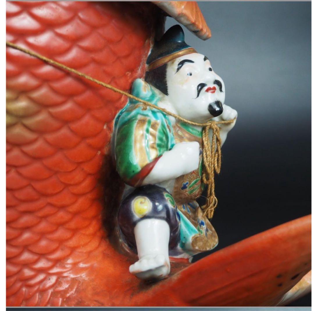 送料無料　明治時代　九谷恵比寿様　高さ31ｃｍ　迫力満点★大珍品★超レア★