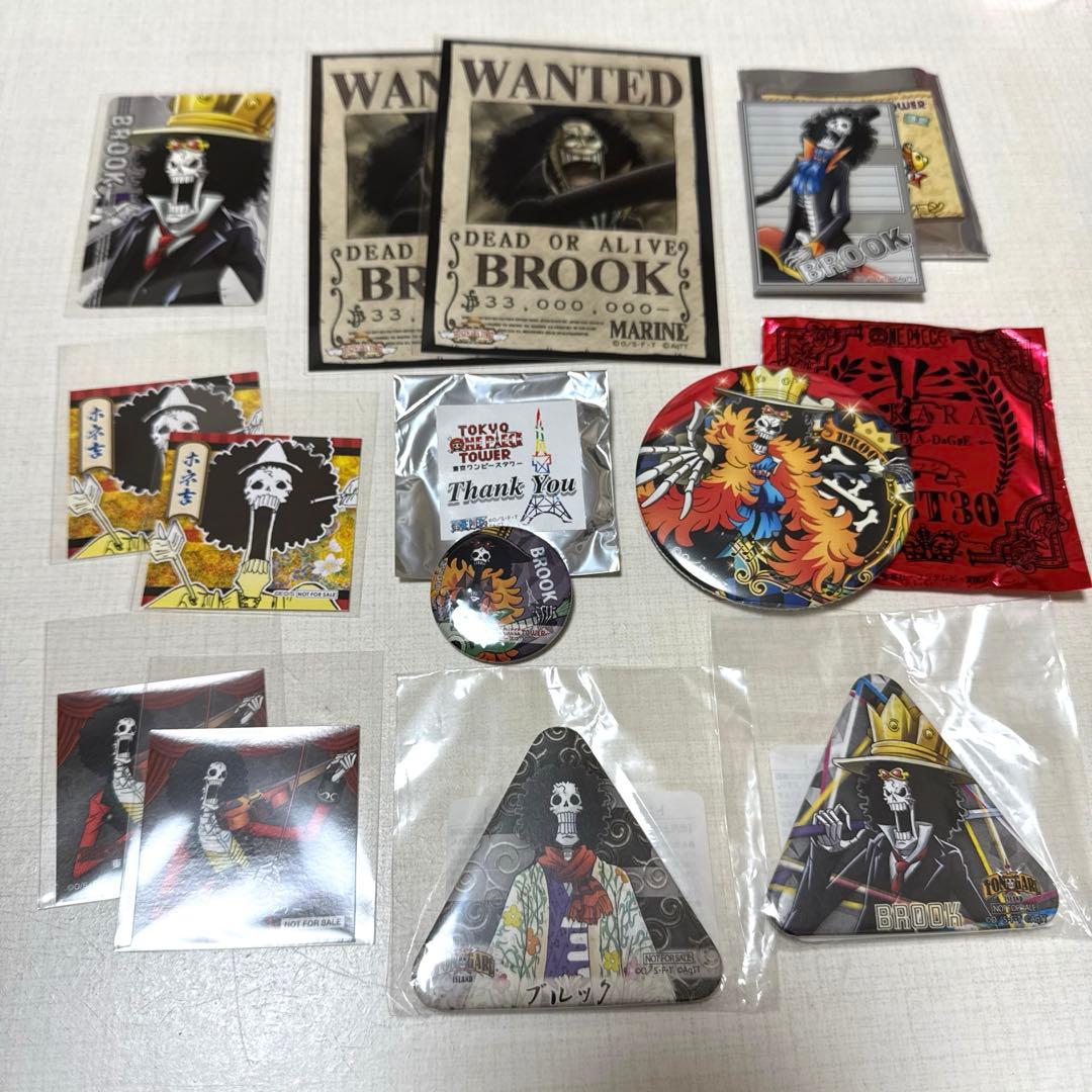 ワンピースタワー トンガリ缶バッジ ブルック&ステッカー&カード ブルックセット