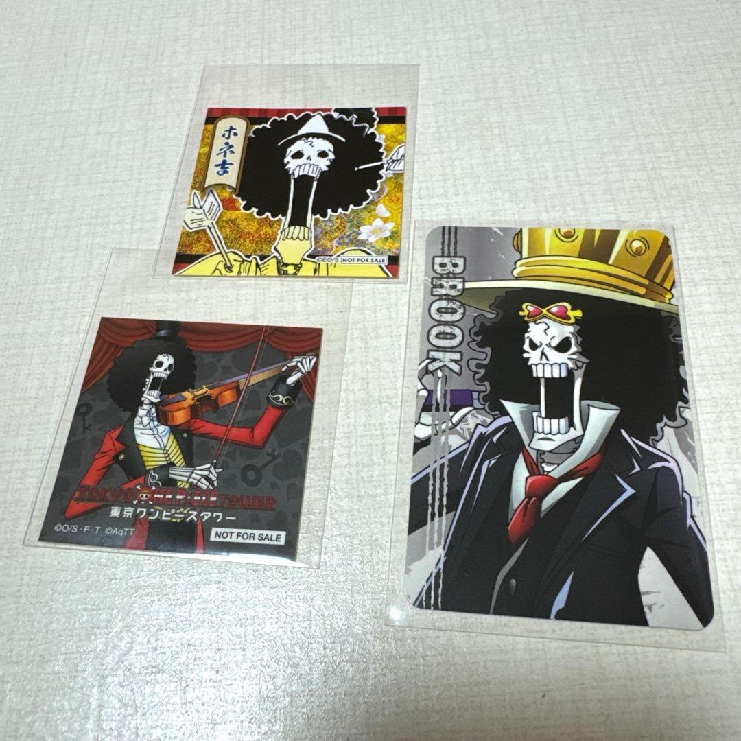 ワンピースタワー トンガリ缶バッジ ブルック&ステッカー&カード ブルックセット