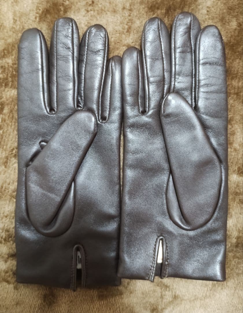 DENTS/本革レザーグローブ(ブラウン・Size7.5・裏地カシミア100%)