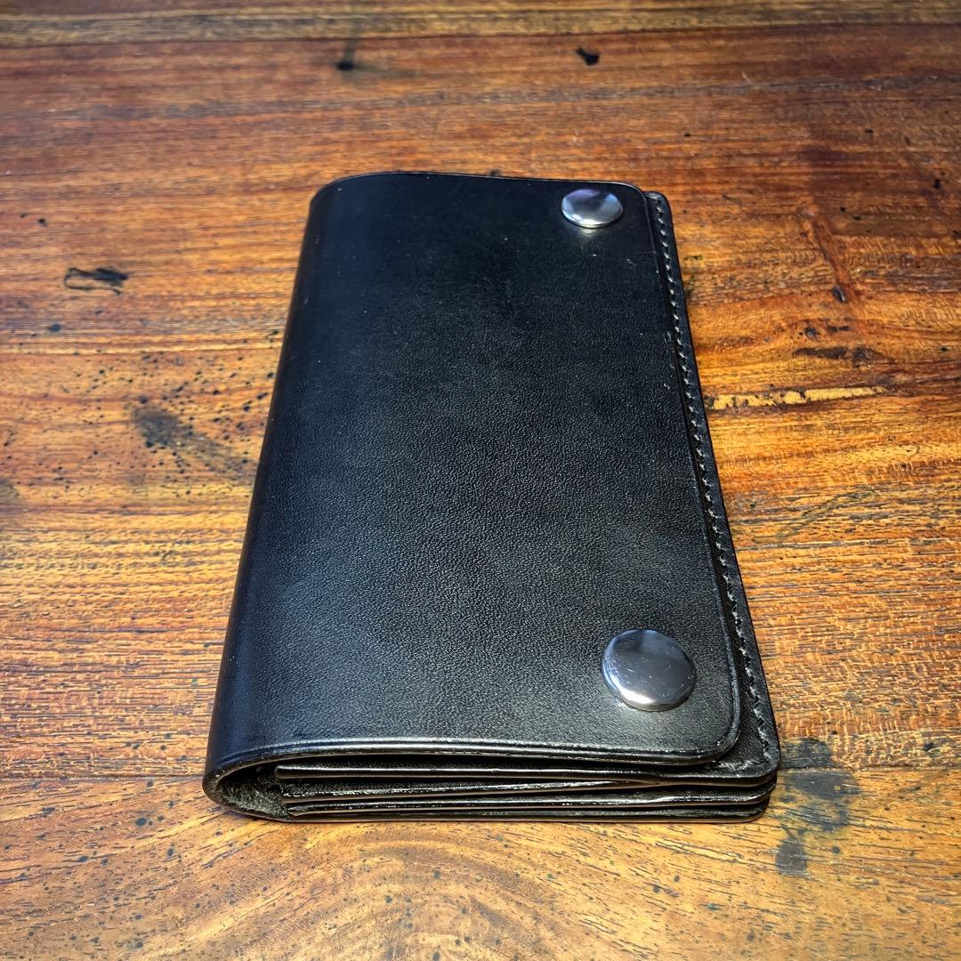 yonx様オーダー品 ミドルトラッカーウォレット　ブラック　国産本革
