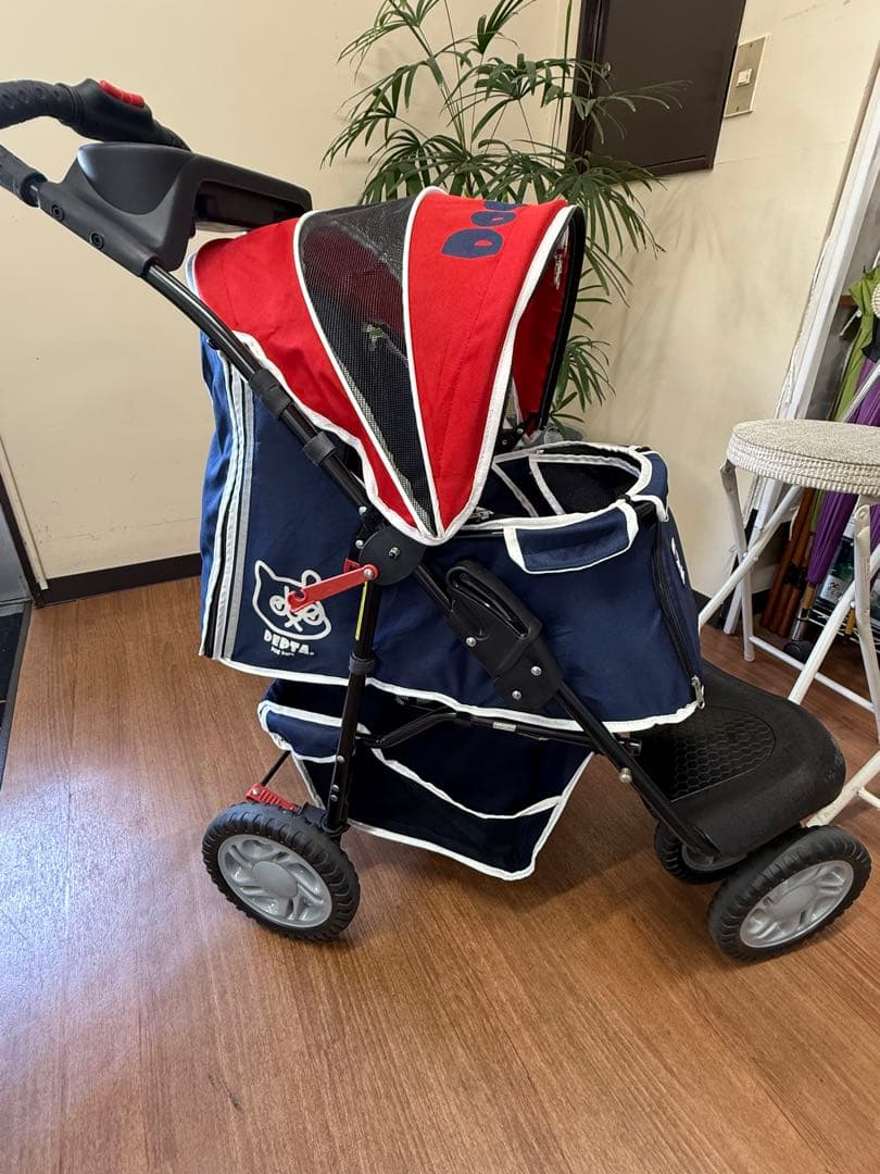 DOG DEPT ペットカート ネイビー/レッド