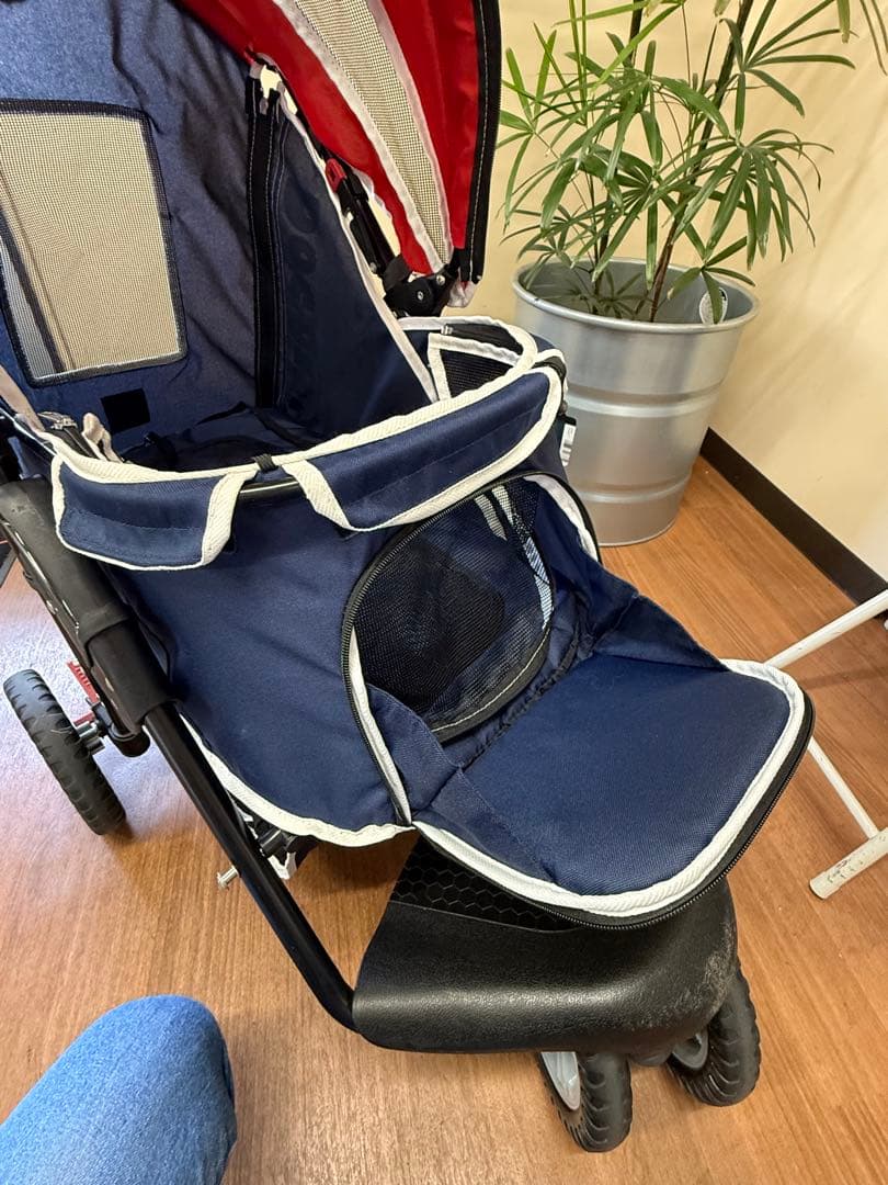 DOG DEPT ペットカート ネイビー/レッド