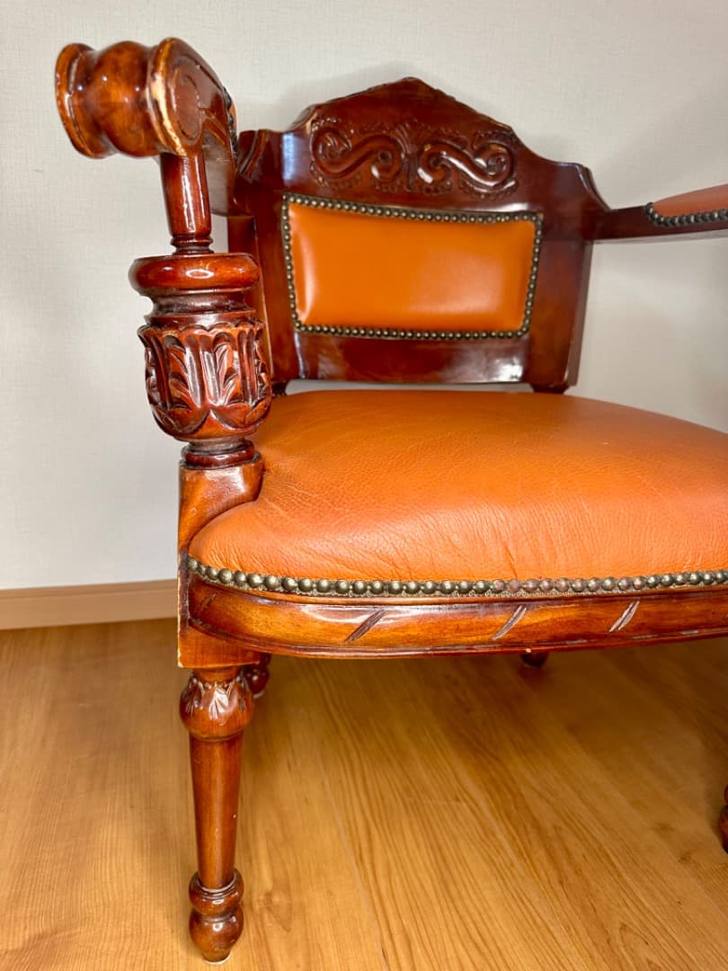 K*K様 イタリア製 レザー アームチェア②