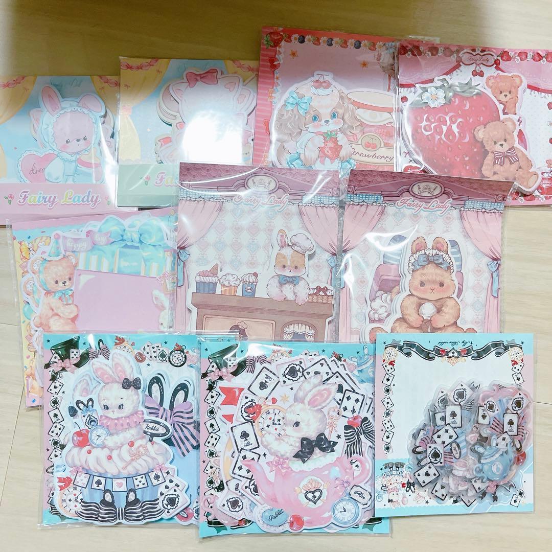 fairy lady まとめ売り　メモ　メモ帳　紙モノ　ダイカットメモ　大量