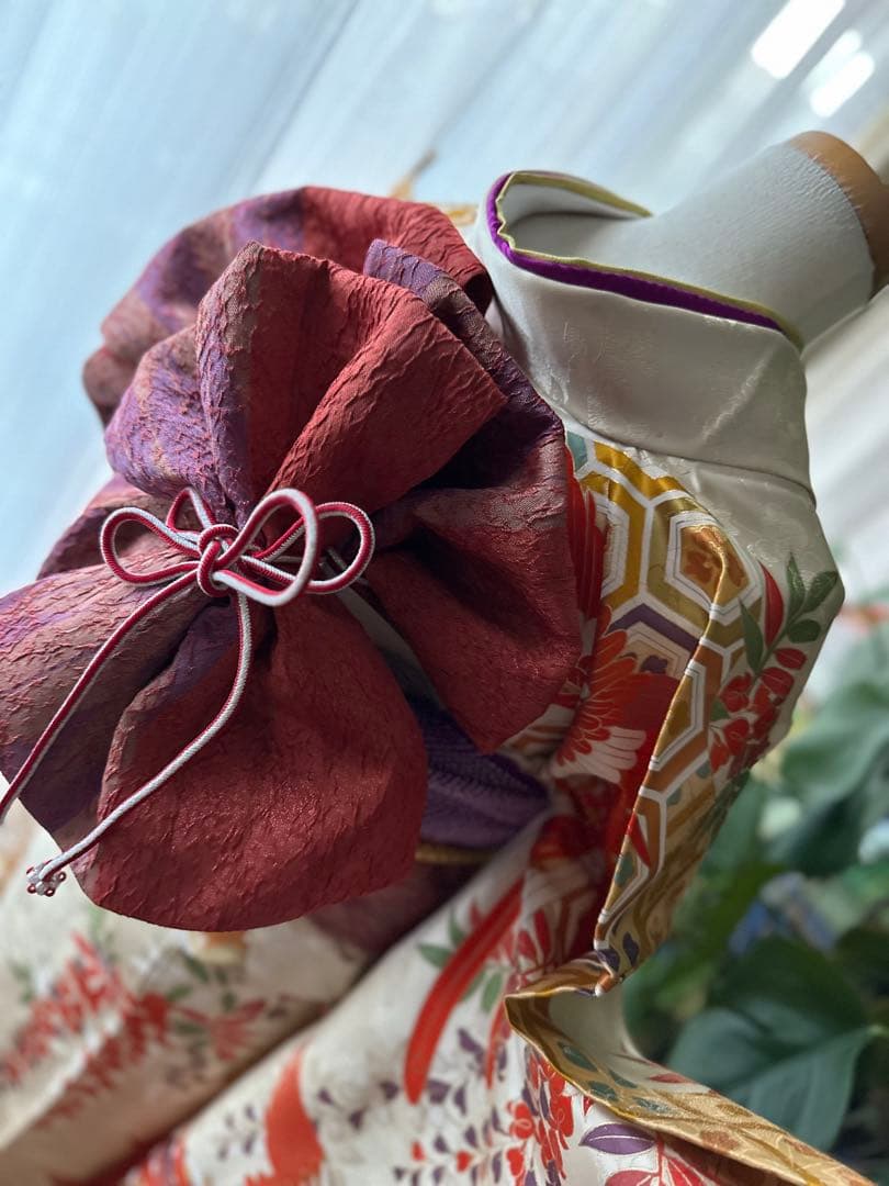 excite 振袖&袴フルセット クリームホワイト アイボリー 鳳凰 金駒