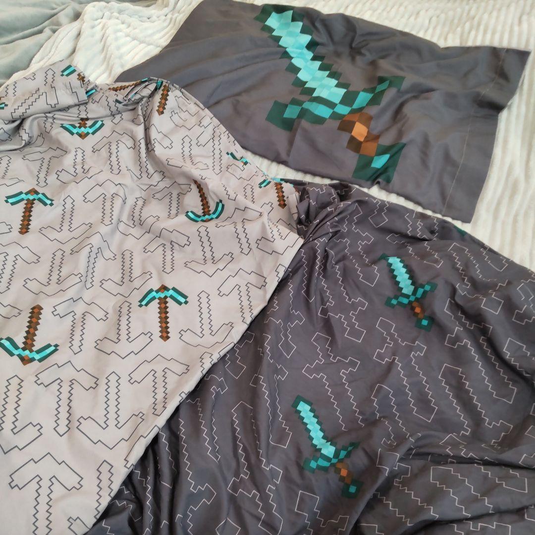 マインクラフト　マイクラ　Minecraft 寝具セット シングルベッド用