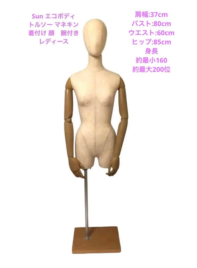 超希少！Sun エコボディ トルソー マネキン 着付け 顔　腕付き　レディース